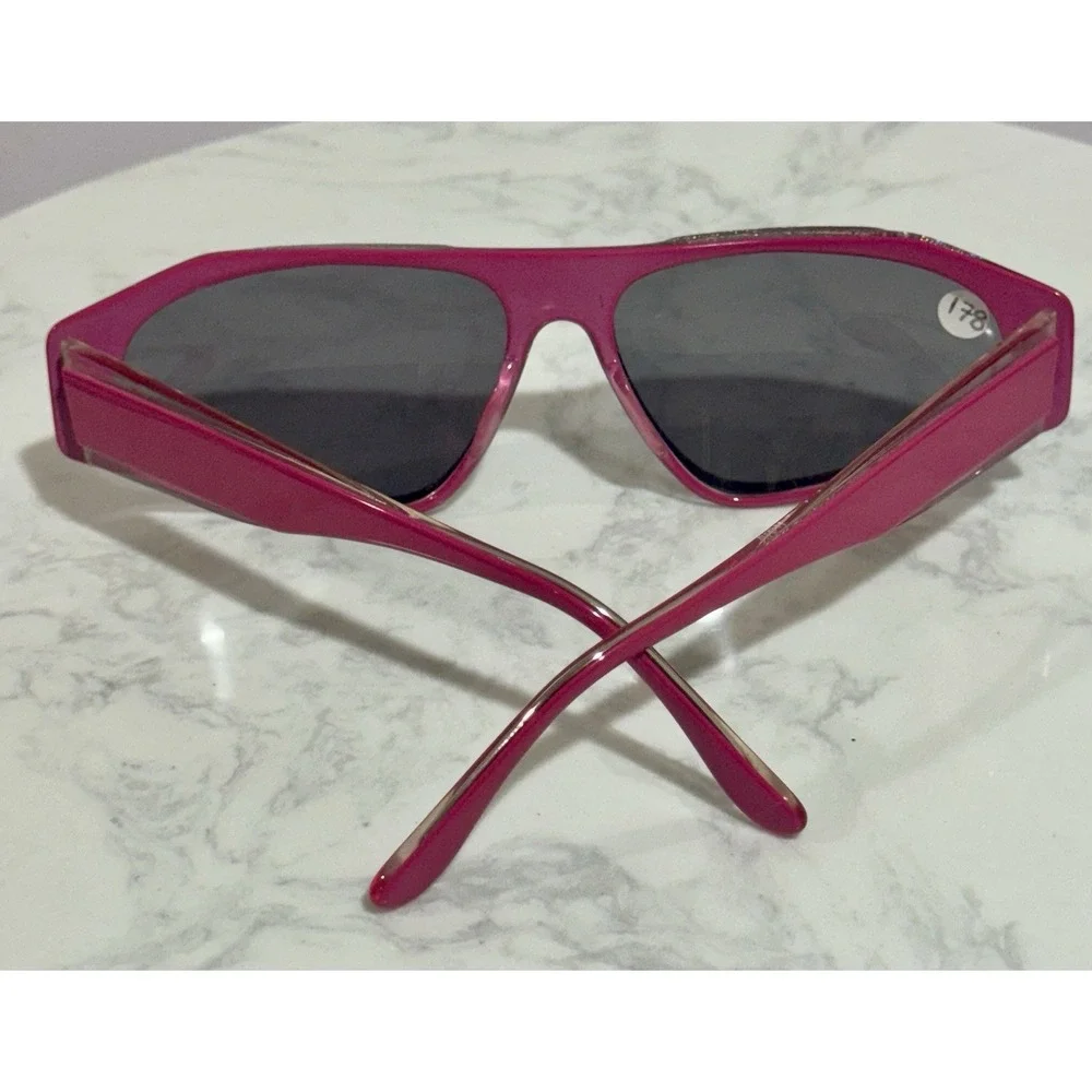 Robert La Roche Vienne Vintage Sunglasses Mod S-48 Rainbow Glitter‎ Pink Italy